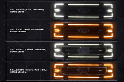 XBG LED Grille: Ford Super Duty (20-22 / Black / Amber DRL)