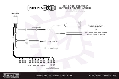 Morimoto Switched Power Harness: 2 or 4Banger Bar (10-12 Pods / Each)