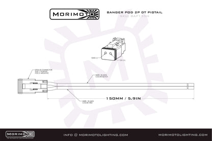 Morimoto 2P DT Pigtail Harness: (1/2/4Banger / 6in / Each)