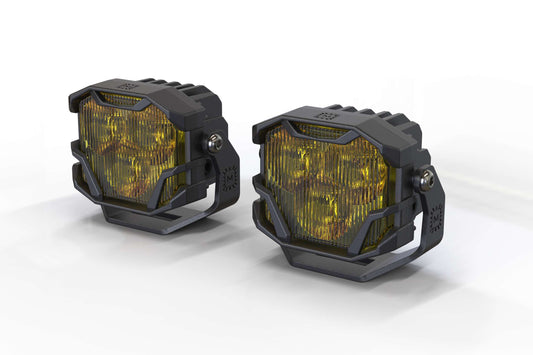 Morimoto 4Banger 2.0 NCS LED Pods (SAE Wide / Yellow / Set)