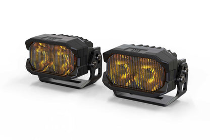 Morimoto 2Banger NCS LED Pod (SAE Wide / Yellow / Set)