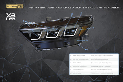 XB LED Headlights: Ford Mustang (15-17 / Gen II / Set)