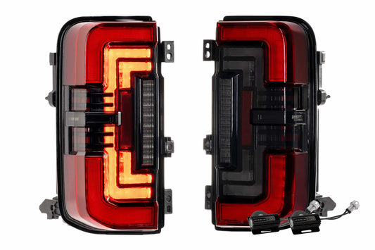 XB LED Tail Lights: Ford Bronco (21+ / Red Lens / Set)