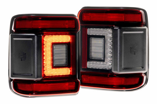 XB LED Tail Lights: Jeep Wrangler JL (18+ / Red Lens / Set)