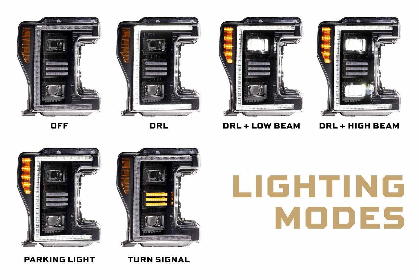 XB Hybrid LED Headlights: Ford Super Duty (17-19 / Set)