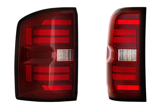 XB LED Tail Lights: GMC Sierra (14-18 / Red Lens / Set)